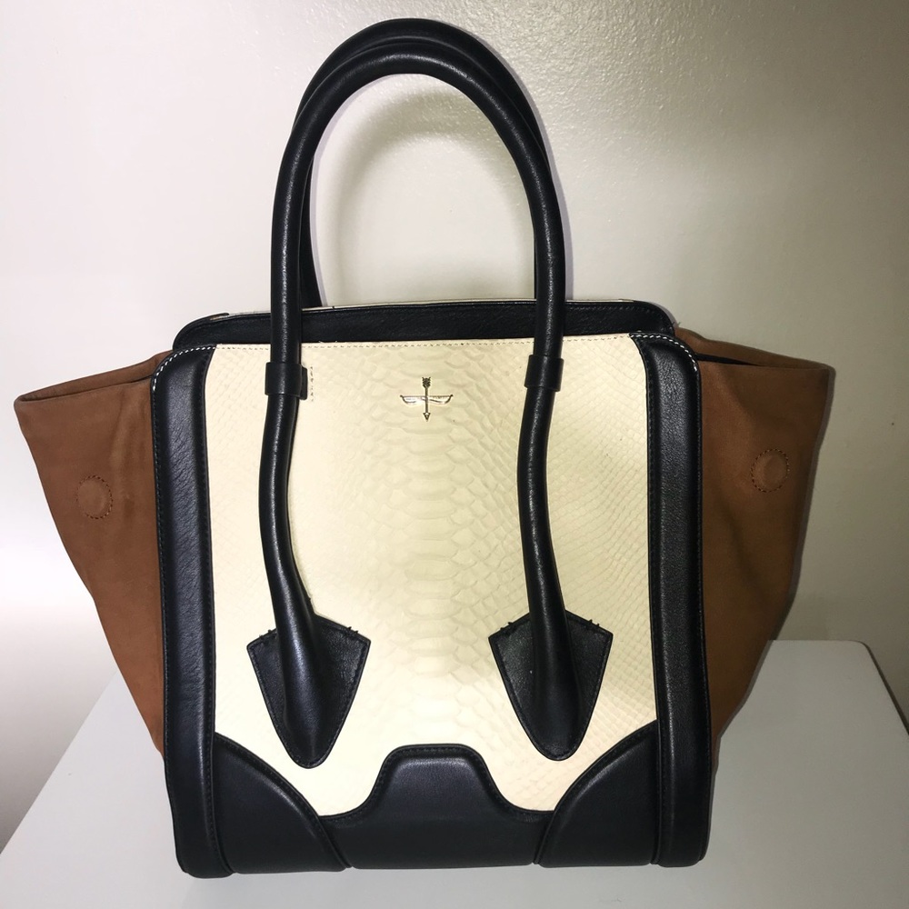 Pour La Victoire Butler snake embossed leather bag